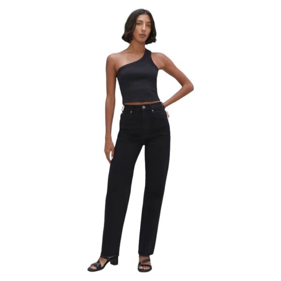 Everlane NWT High Rise The Way High Jeans in Coal Raw Hem Size 26 - Picture 1 of 16
